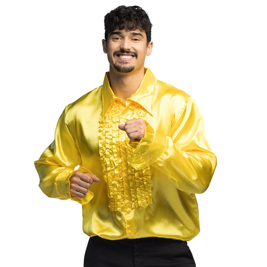 Chemise Disco Jaune Fluo Homme - Costume Années 70