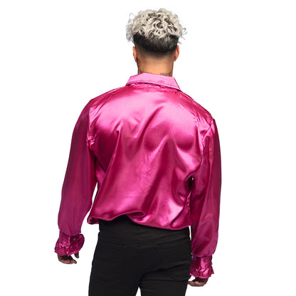 Chemise Disco Luxe Rose Fluo - Déguisement Années 70 Homme