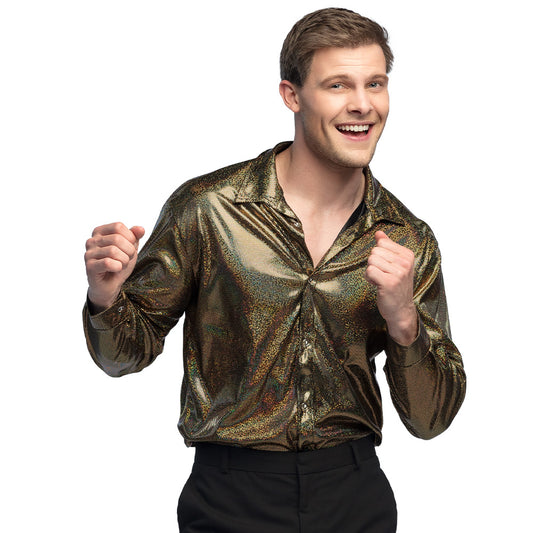 Chemise Paillettes Disco Or - Déguisement Années 70
