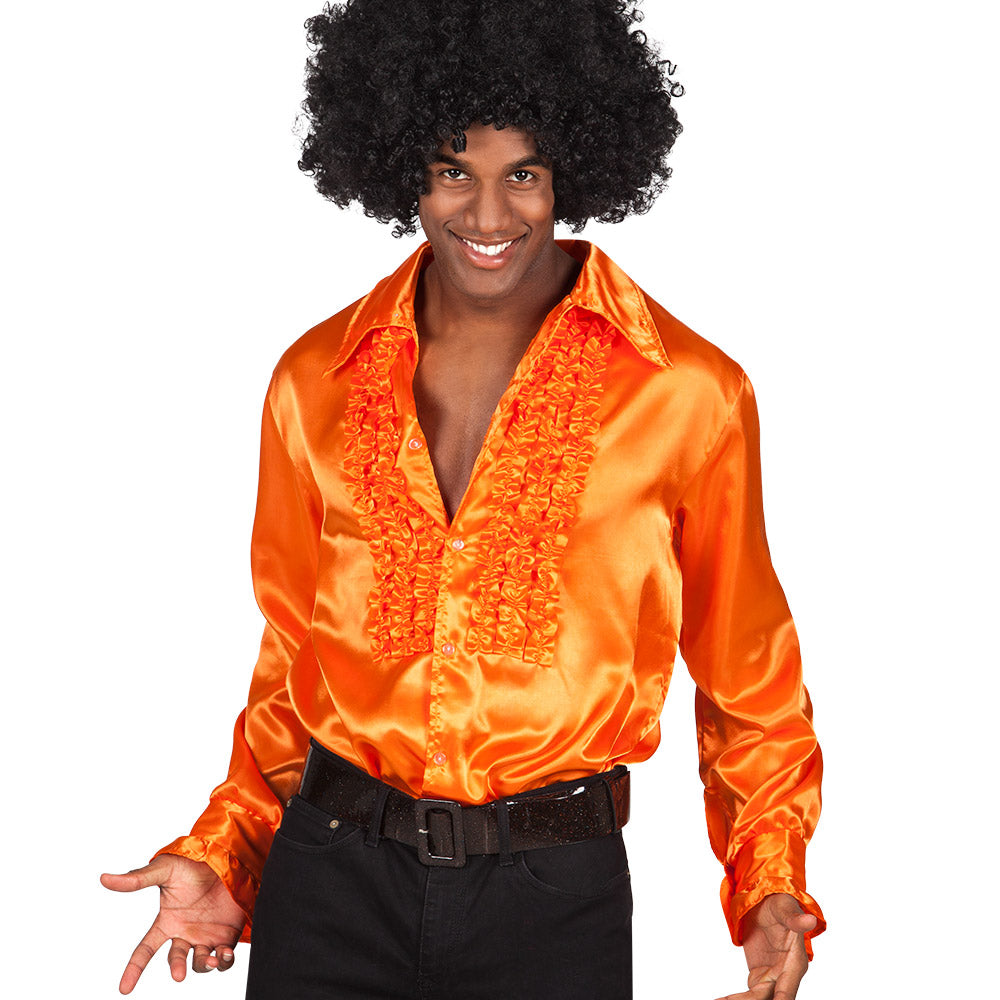 Chemise Disco Satin à Volants - Déguisement Années 70