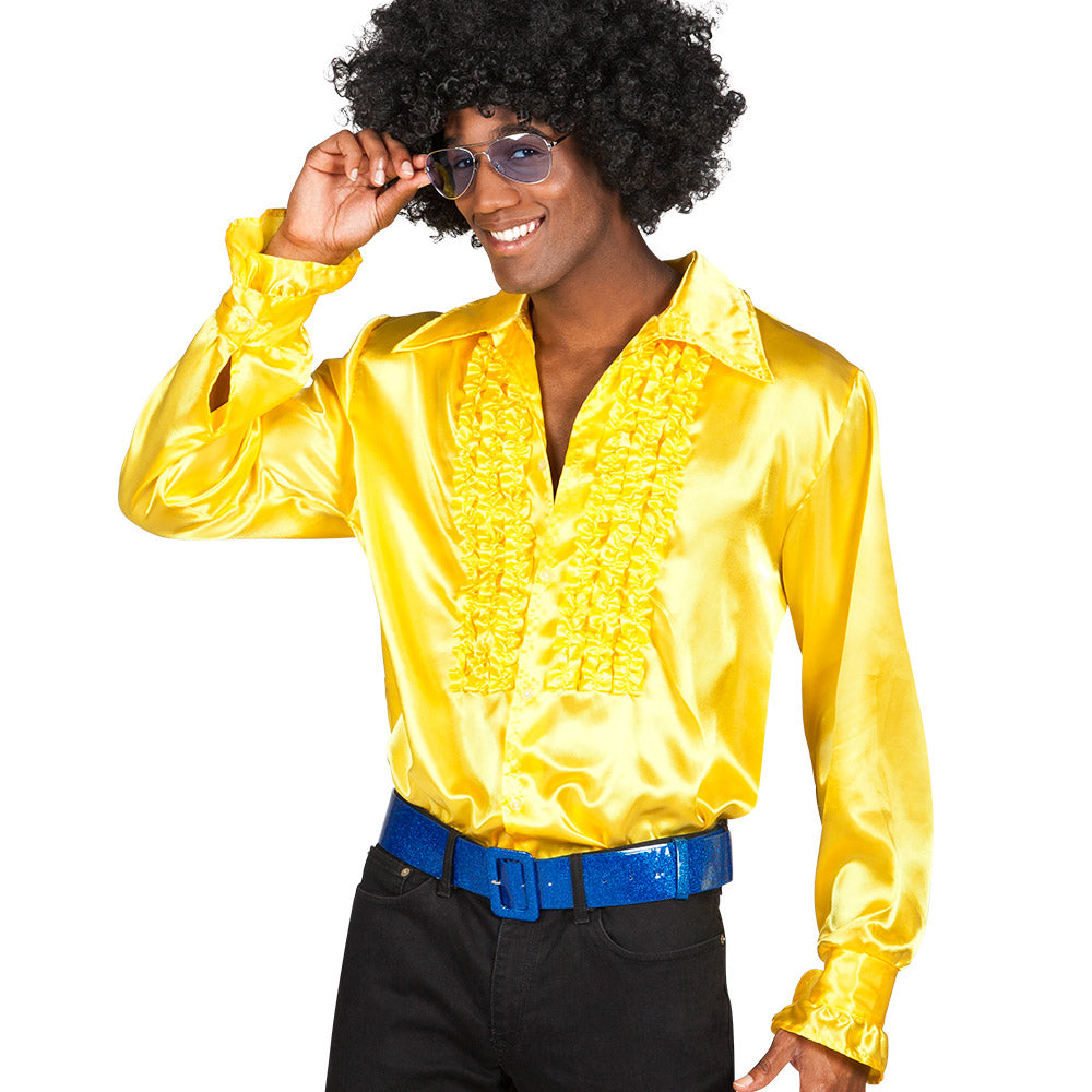 Chemise Disco Satin à Volants - Déguisement Années 70