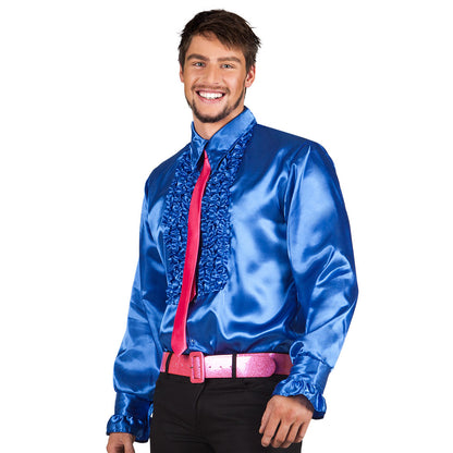 Chemise Disco Satin à Volants - Déguisement Années 70