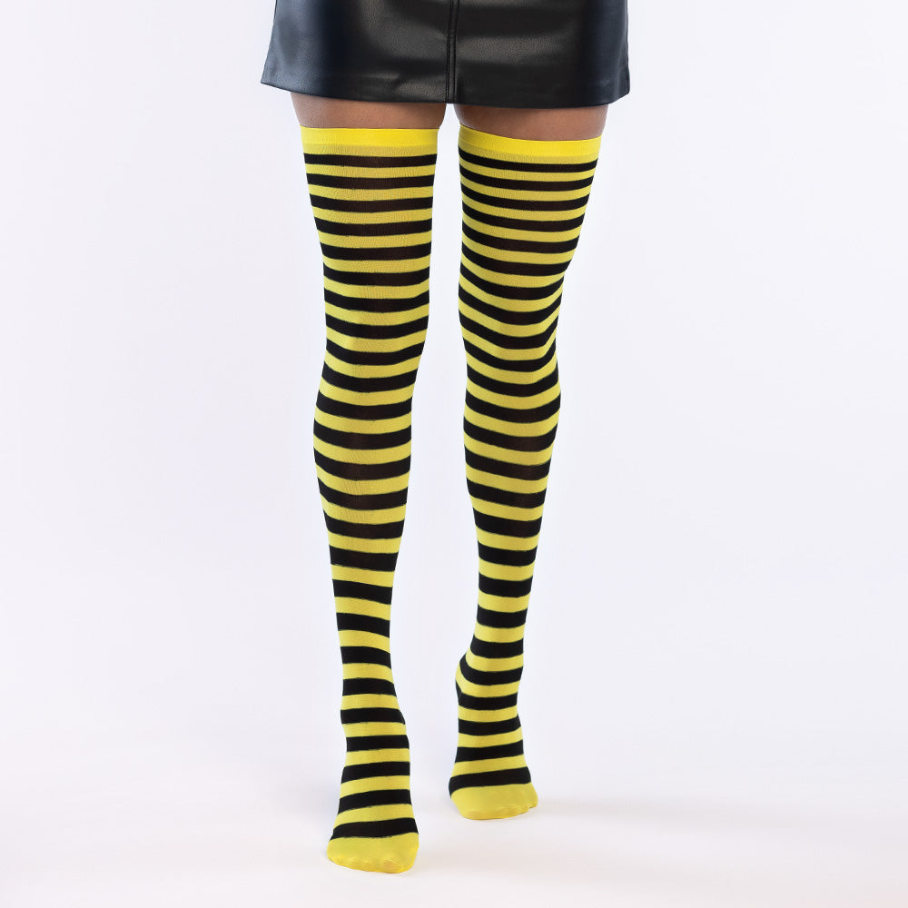 Collants Rayés Abeille Jaune et Noir Fantaisie