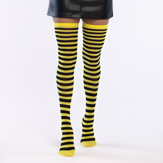 Collants Rayés Abeille Jaune et Noir Fantaisie