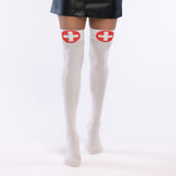 Collants Infirmière Blanche avec Croix Rouge - Accessoire Déguisement