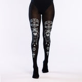 Collants Squelette Noir - Motif Tête de Mort Adulte