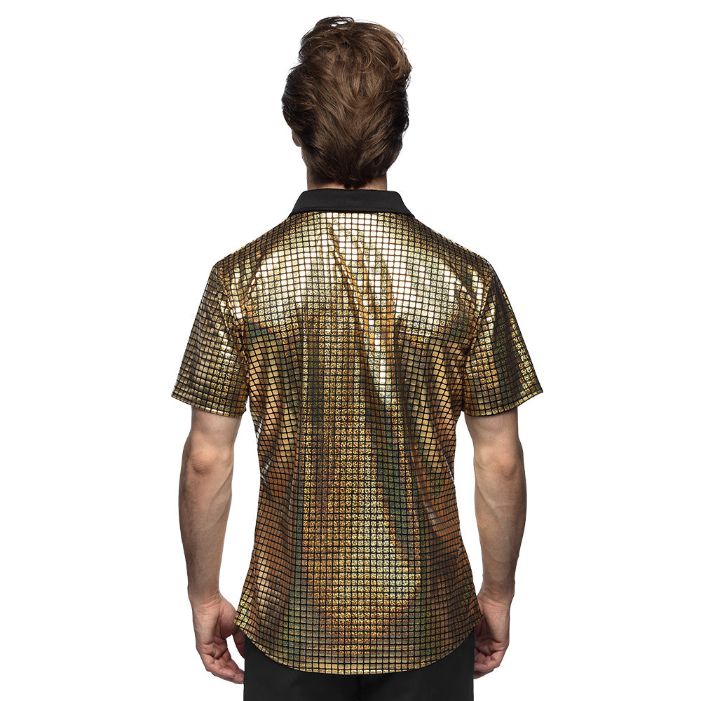 Chemise Sequins Or Homme - Déguisement Disco Années 70