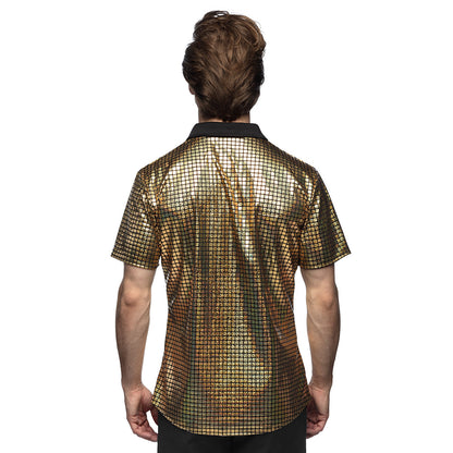 Chemise Sequins Or Disco - Déguisement Années 70 Adulte