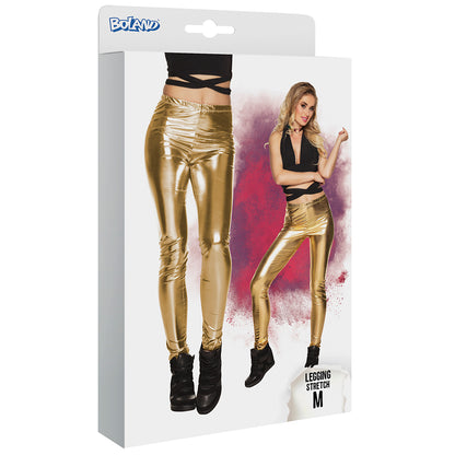 Legging Métallisé Stretch Doré - Look Disco Années 80