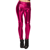 Legging Stretch Métallisé Rose Fuchsia Brillant Disco