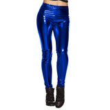 Legging Holographique Bleu Électrique - Effet Métallisé Stretch