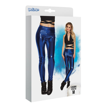 Legging Holographique Bleu Électrique - Effet Métallisé Stretch
