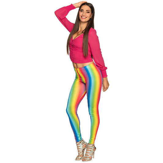 Legging Arc-en-Ciel Stretch Adulte - Déguisement Disco Coloré