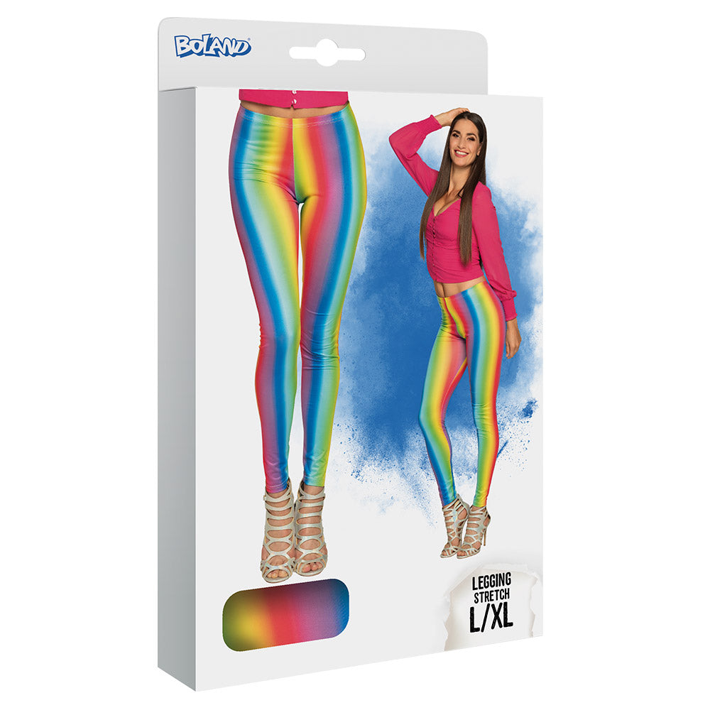 Legging Arc-en-Ciel Stretch Adulte - Déguisement Disco Coloré