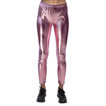 Legging Métallisé Rose Stretch - Déguisement Années 80