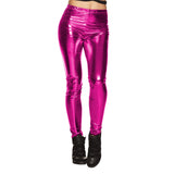 Legging Métallisé Stretch Rose Fuchsia - Déguisement Disco Années 80