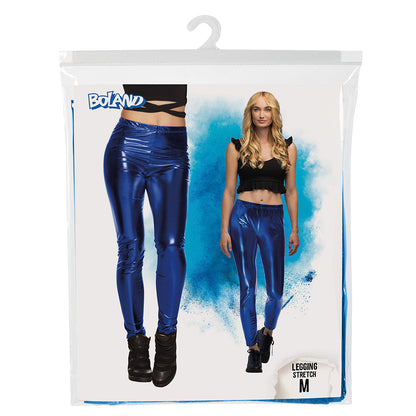 Legging Stretch Métallisé Bleu Royal - Déguisement Disco