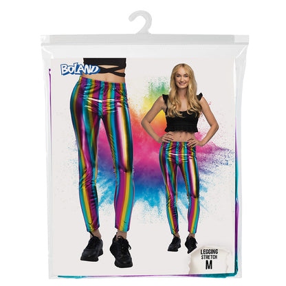 Legging Holographique Arc-en-Ciel Métallisé Stretch