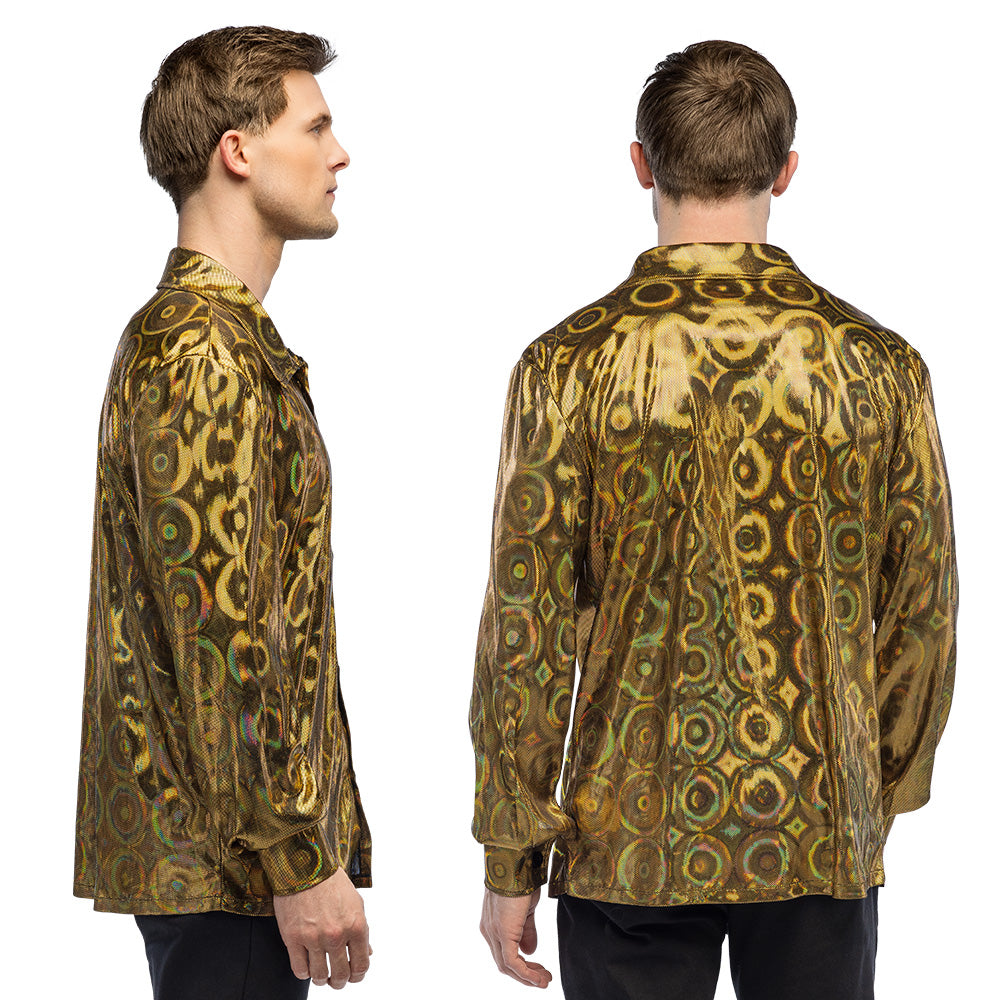 Chemise Disco Dorée Années 70 Homme - Déguisement Rétro