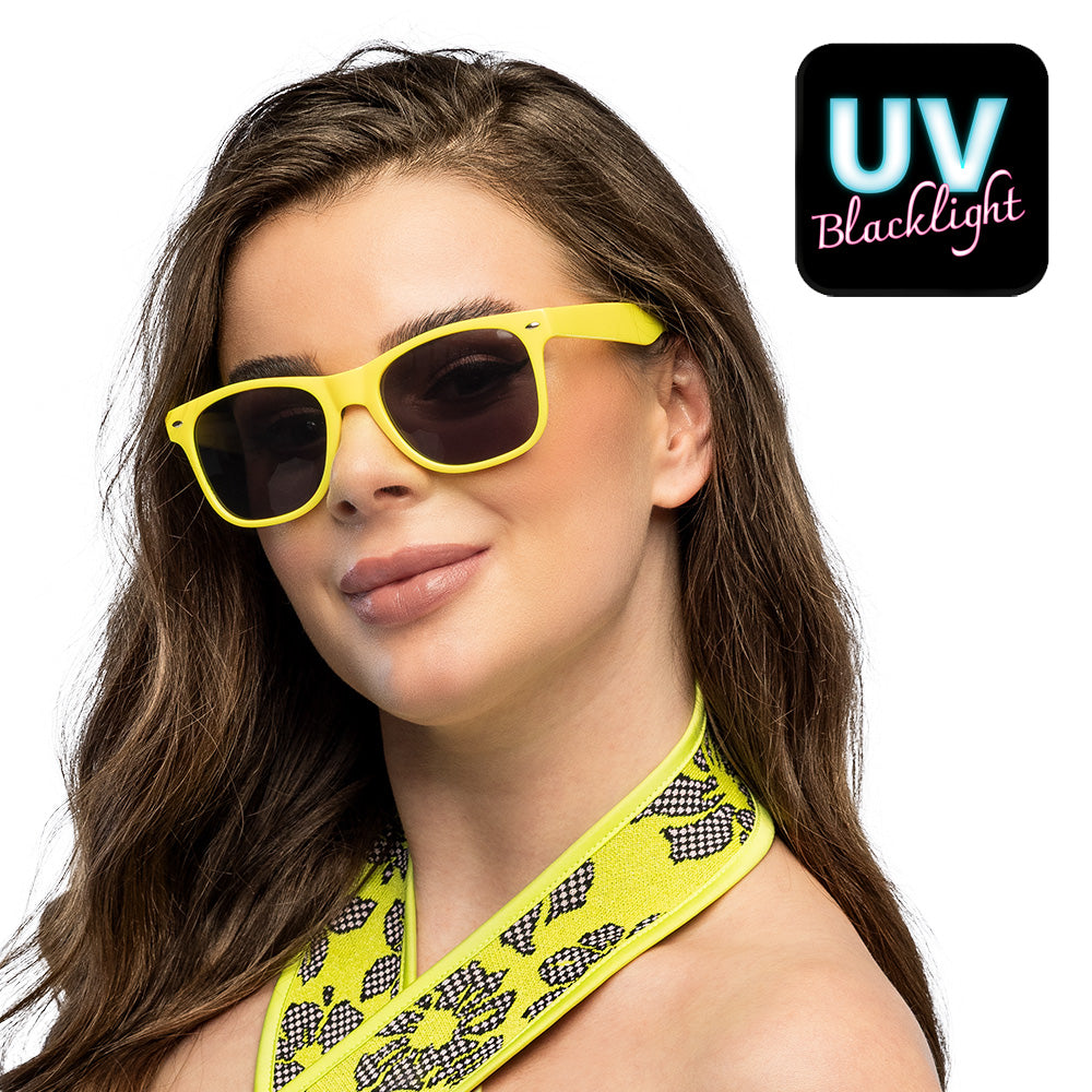 Lunettes Fluo Jaune Blacklight - Accessoire Idéal pour Fête
