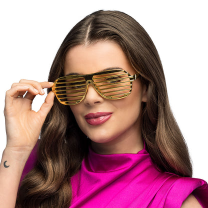 Lunettes Grillage Dorées - Accessoire Disco Party Années 70