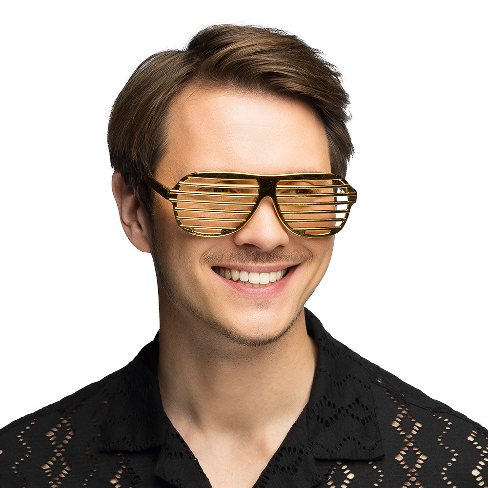 Lunettes Grillage Dorées - Accessoire Disco Party Années 70