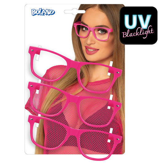 Lunettes UV Blacklight Rose Fluo - Pack de 5 Paires