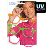 Lunettes UV Blacklight Fluo - Set de 3 Paires Colorées