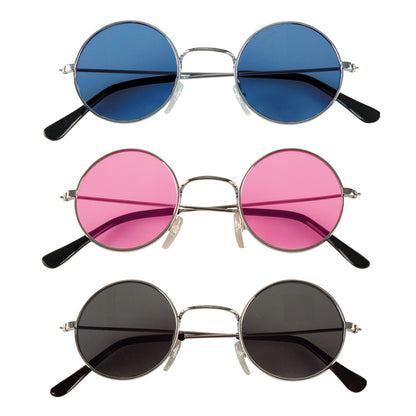Lunettes Rondes Hippie Colorées - Pack 3 Paires Teintées
