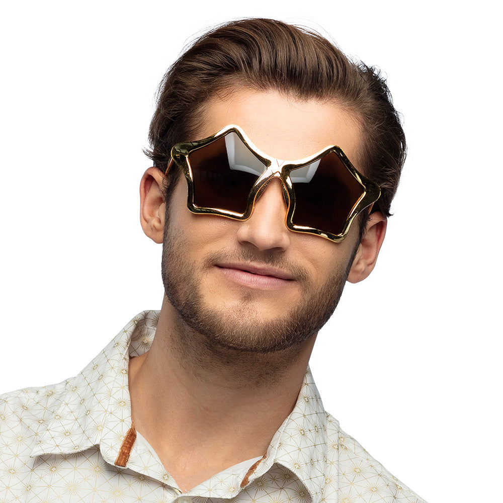 Lunettes Étoile Dorées - Accessoire Fête Disco Glamour