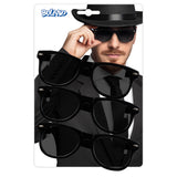 Pack 3 Lunettes de Soleil Noires Élégantes - Accessoire Fête