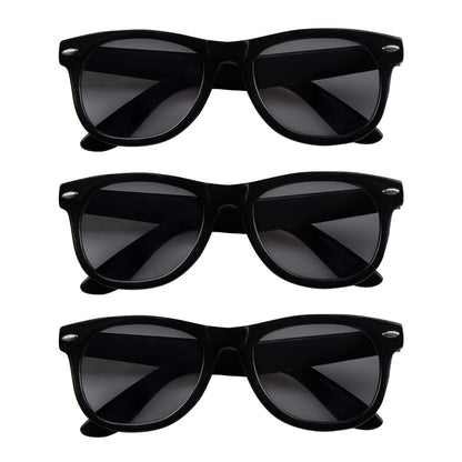 Pack 3 Lunettes de Soleil Noires Élégantes - Accessoire Fête