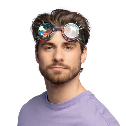Lunettes Steampunk Holographiques Spike - Verres Prismatiques