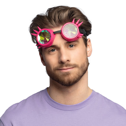 Lunettes Holographique Spikes Fuchsia Rave & Festival