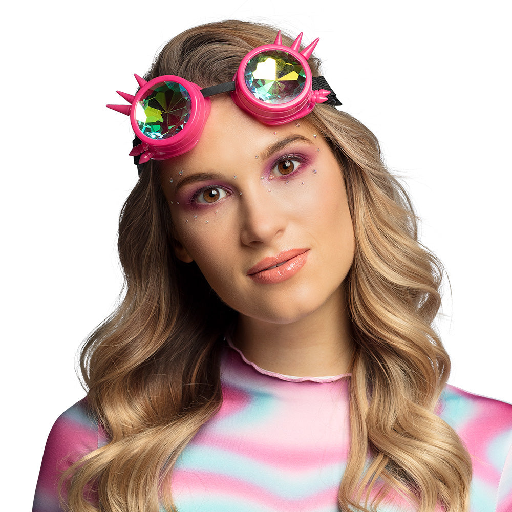 Lunettes Holographique Spikes Fuchsia Rave & Festival