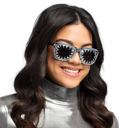 Lunettes Paillettes Pics Noirs - Accessoire Fête Disco