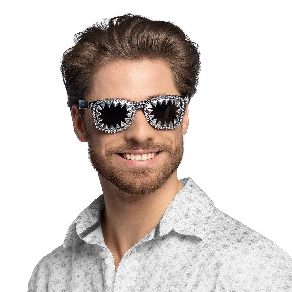 Lunettes Paillettes Pics Noirs - Accessoire Fête Disco