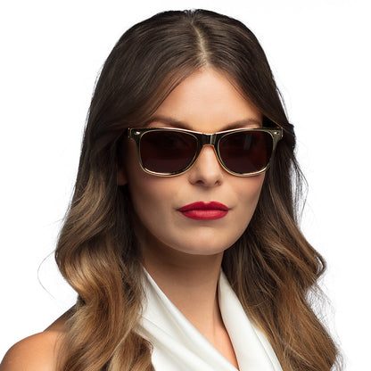 Lunettes de Soleil Vintage Monture Dorée - Style Rétro