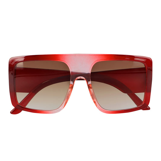 Lunettes de Soleil Carrées Rouge Gradient - Accessoire Fashion Rétro