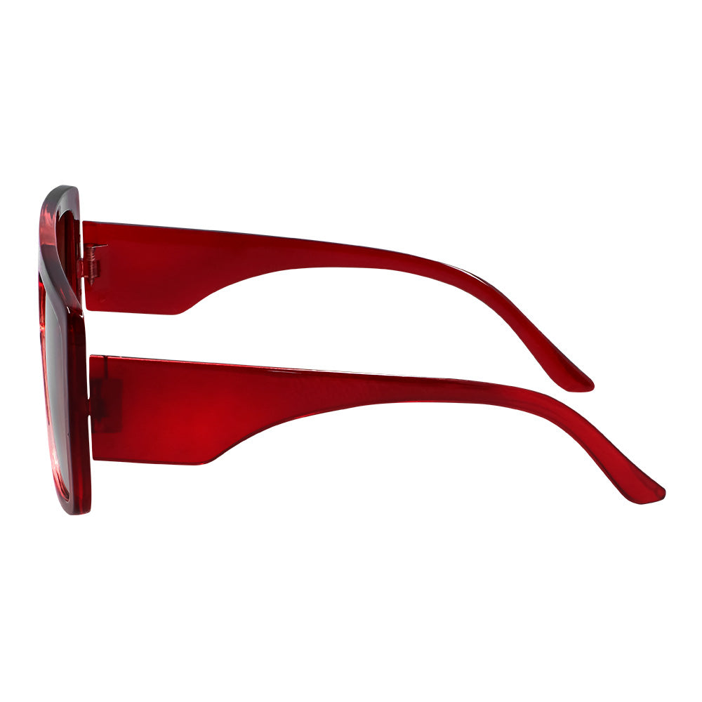 Lunettes de Soleil Carrées Rouge Gradient - Accessoire Fashion Rétro