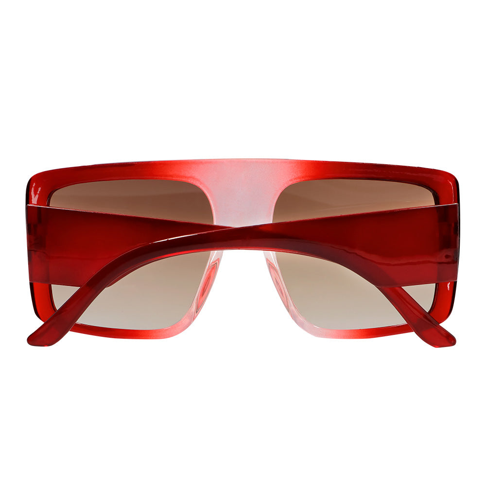 Lunettes de Soleil Carrées Rouge Gradient - Accessoire Fashion Rétro