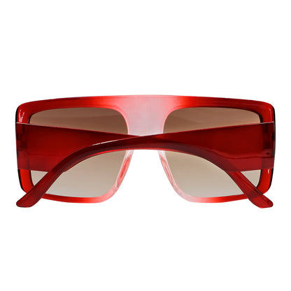 Lunettes de Soleil Carrées Rouge Gradient - Accessoire Fashion Rétro