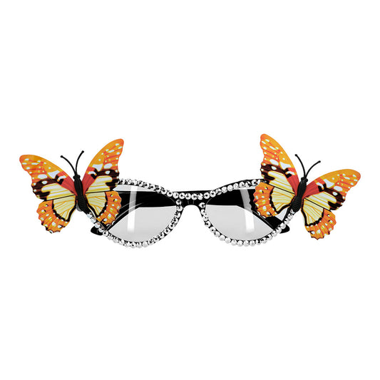 Lunettes Papillon Strass Monarch - Accessoire Déguisement Fête