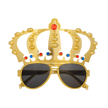 Lunettes Couronne Royale Dorée - Accessoire Déguisement Fête