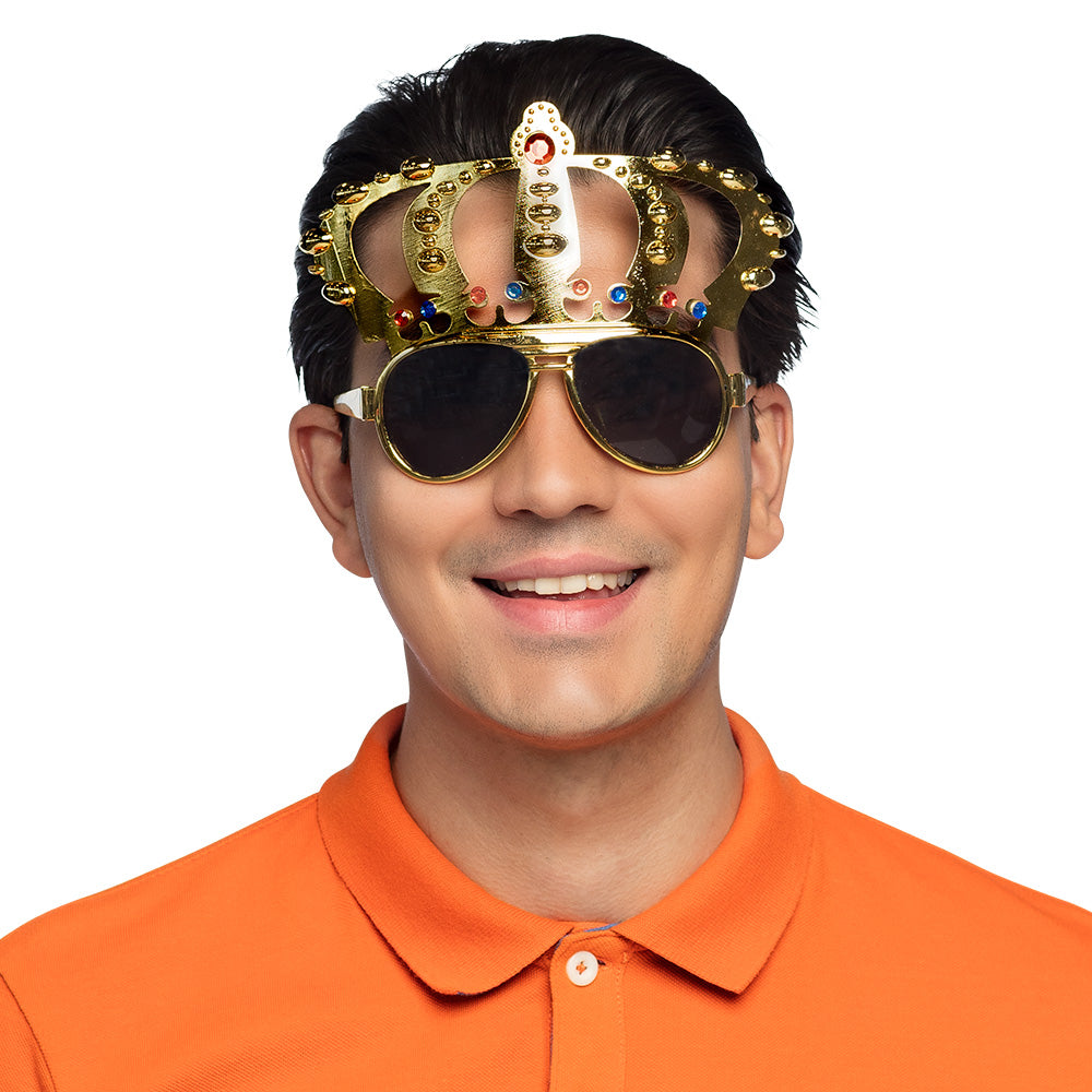 Lunettes Couronne Royale Dorée - Accessoire Déguisement Fête