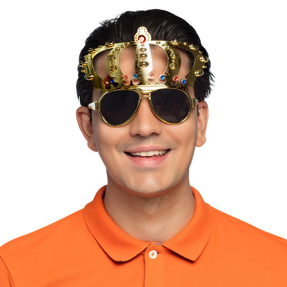 Lunettes Couronne Royale Dorée - Accessoire Déguisement Fête