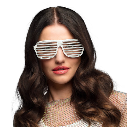 Lunettes à Lames Blanches Disco Party - Accessoire Fête