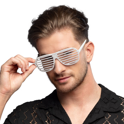 Lunettes à Lames Blanches Disco Party - Accessoire Fête