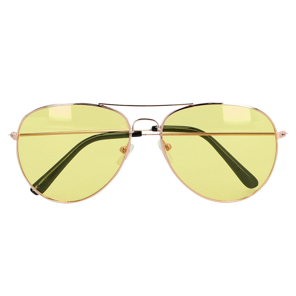 Lunettes Aviateur Verres Jaunes - Accessoire Rétro Années 70