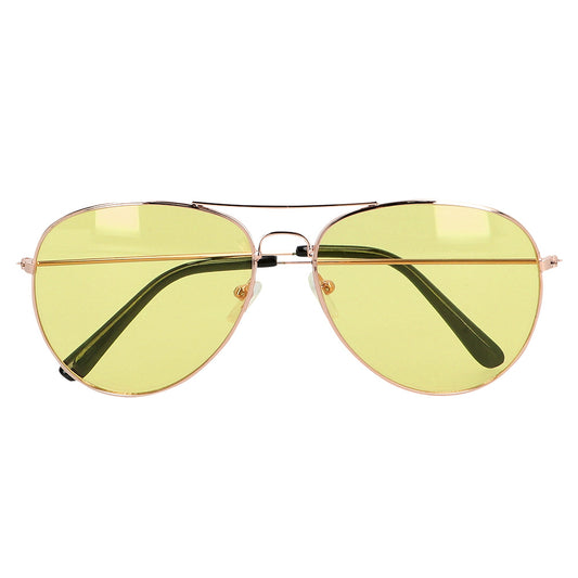 Lunettes Aviateur Verres Jaunes - Accessoire Rétro Années 70